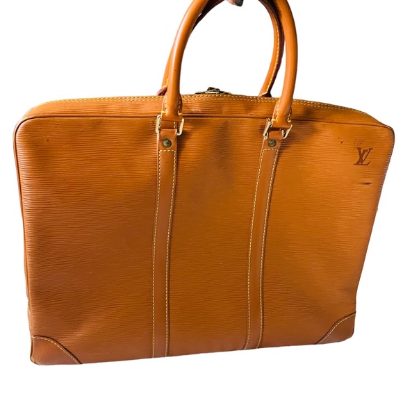 Vintage LOUIS VUITTON Leather laptop work/sch   leather  bag 🔥 - Picture 1 of 16
